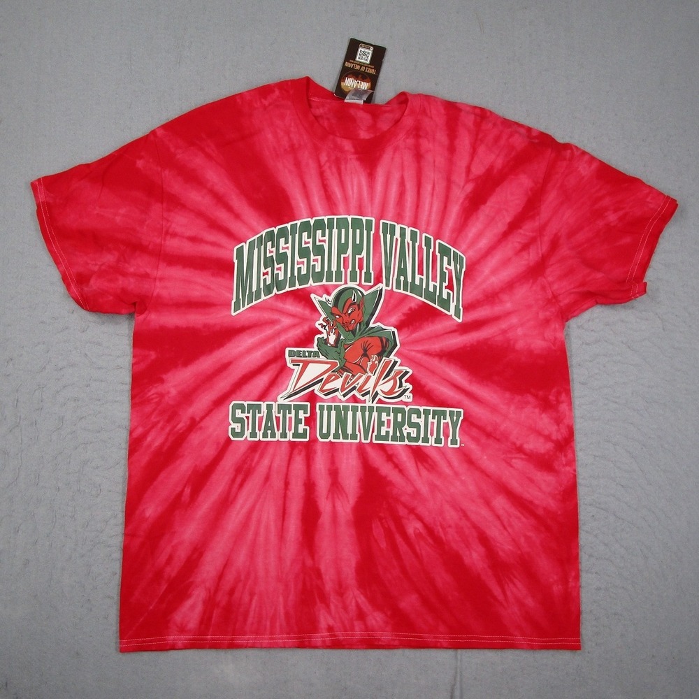 Tones of Melanin Mississippi Valley State University MVSU Tie Dye T-Shirt XL Red